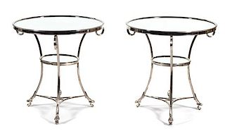 A Pair of Directoire Style Chromed and Mirrored Gueridons