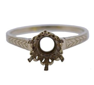 Antique 14K Gold Engagement Ring Mounting