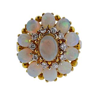 H. Stern 18k Gold Diamond Opal Ring 