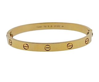 Cartier Love 18k Yellow Gold Bracelet Size 18