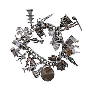 Sterling Silver Multi Charm Bracelet