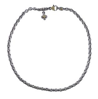 Judith Ripka 18K Gold Sterling Diamond Pendant Necklace