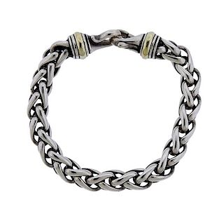 David Yurman Sterling 14K Gold Chain Bracelet