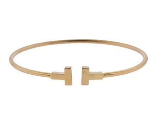 Tiffany &amp; Co 18k Rose Gold  T Wire Bracelet