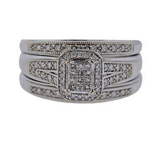 10k Gold Diamond Bridal Ring Set 
