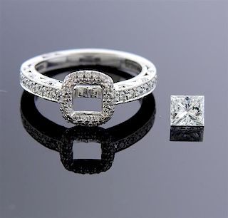 Tacori 18k Gold GIA 0.51ct E VS2 Diamond Engagement Ring 