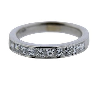 Shane &amp; Co 14k Gold Diamond Half Band Wedding Ring 