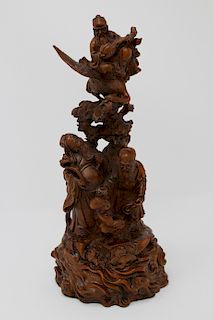 Carved Chinese Figural Sculpture