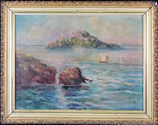 "The Mediterranean", 20th C Impressionist Painting