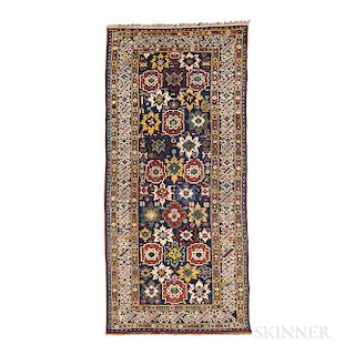Shirvan Long Rug with "Chichi" Border, Caucasus, c. 1880, 9 ft. 5 in. x 4 ft. 5 in.