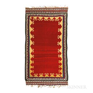 Qashqai Kilim, southwestern Iran, late 19th century, 9 ft. 2 in. x 5 ft.  Provenance:  The Cadle Collection.   Literat...