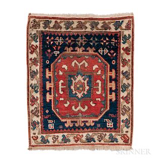 Pile Bagface, probably Caucasus, c. 1870, cotton weft, 2 ft. x 1 ft. 8 in.  Note:  For a similar piece please see Orien...