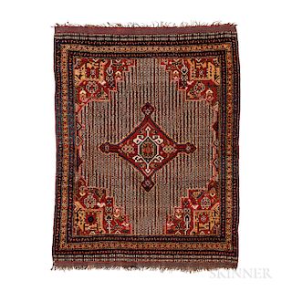 Khamseh Rug, southwestern Iran, c. 1880, 5 ft. 10 in. x 4 ft. 5 in.   Provenance:  The Cadle Collection.