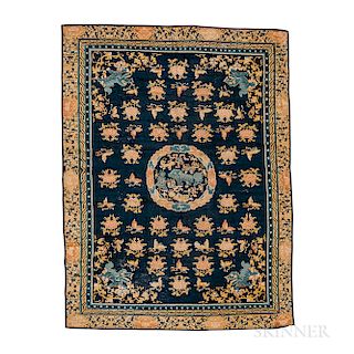 Ningxia Carpet, western China, c. 1850, 11 ft. 3 in. x  8 ft. 6 in.