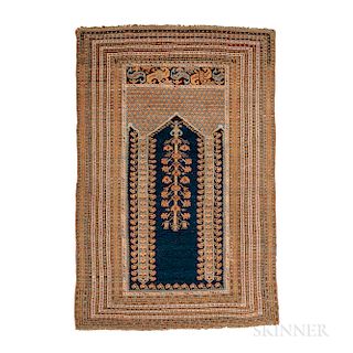 Kula Prayer Rug, western Turkey, c. 1850, 5 ft. 11 in. x 4 ft.  Provenance:  The Cadle Collection.