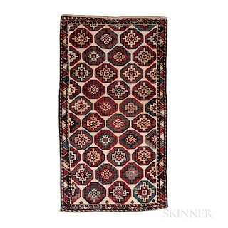 Moghan Rug, southern Caucasus, c. 1870, 6 ft. 3 in. x 3 ft. 6 in.  Provenance:  The Cadle Collection.