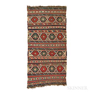 Shirvan Kilim, Caucasus, c. 1890, 9 ft. 7 in. x 4 ft. 7 in.  Provenance:  The Cadle Collection.