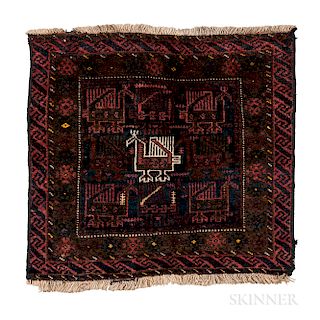 Baluch Bagface, eastern Iran, c. 1920, 1 ft. 10 in. x 1 ft. 11 in.