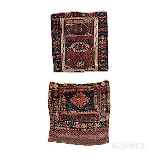 Two Kurdish Bagfaces, western Iran, c. 1880, 1 ft. 10 in. x 1 ft. 9 in.; 2 ft. x 1 ft. 10 in.