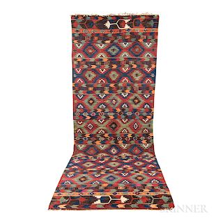East Anatolian Kilim, Turkey, c. 1850, 16 ft. 4 in. x 6 ft. 1 in.  Provenance:  The Cadle Collection.
