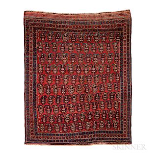 Afshar Rug, southwestern Iran, c. 1880, 5 ft. 1 in. x 4 ft. 2 in.   Provenance:  The Cadle Collection.