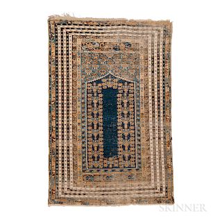 Kula Prayer Rug, Turkey, c. 1850, 5 ft. 7 in. x 3 ft. 5 in.