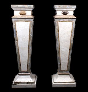 Polished Calcutta Marble Textured Finish Pedestals