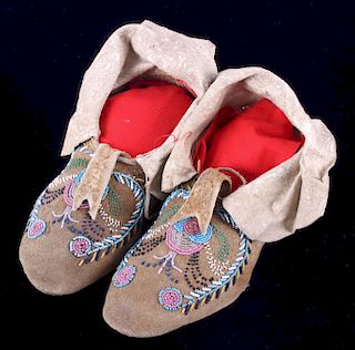 Santee Sioux Beaded Moccasins c. 1880-1890