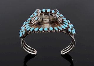 Sterling Silver Petite Point Turquoise Bracelet