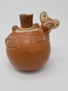 Painted Figural Animal Vase, Moche, Peru