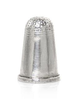 A Silver Thimble, Height 1 1/8 inches.