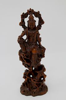 Carved Chinese Seated Guanyin Bodhisattva
