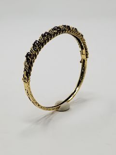 Victorian Style 14K Gold & Amethyst Bracelet