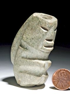 Guerrero Mezcala Greenstone Squatting Figural Bead