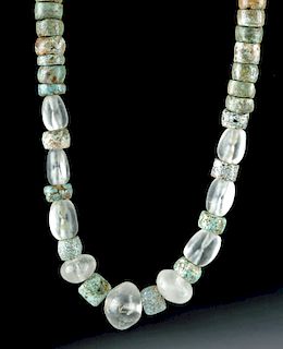 Chavin / Moche Quartz & Turquoise Bead Necklace