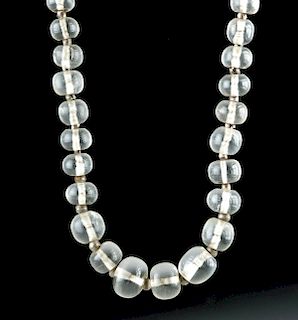 Chavin Quartz and Silver Necklace