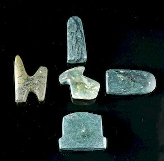 Lot of 5 Exhibited Miniature Valdivian Stone Axe Heads