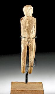 Rare Prehistoric Alaskan Thule Miniature Wood Idol