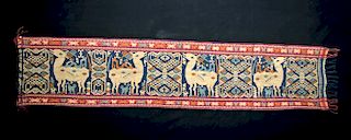 20th C. Indonesian Sumba Textile w/ Deer