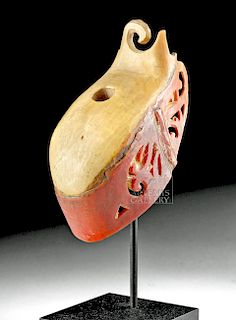 Early 20th C. Dayak Hornbill Beak Ear Ornament