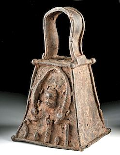 Large 19th C. Yoruba Iron Bell - Fascinating Motifs