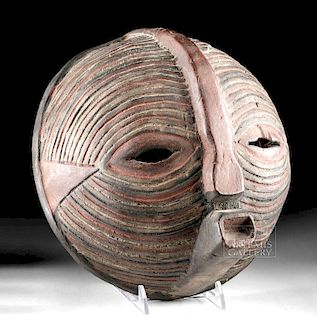 20th C. Luba Polychrome Wooden Mask