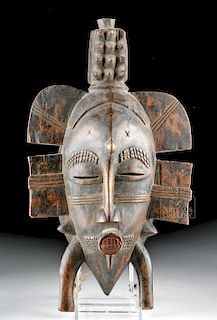 20th C. Senufo Poro Society Wooden Kpeliye'e Mask