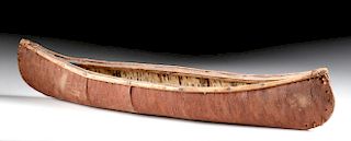 Vintage Native American Bark Canoe - ex Kahlil Gibran