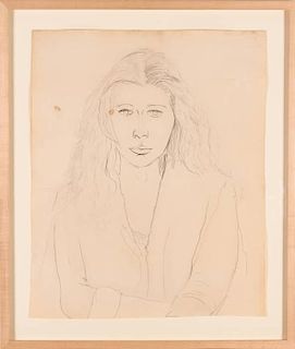 Ellsworth Kelly (American, b. 1923) Portrait of the Artist's Wife, Claudine Hermann Meschers, 1953, Pencil on paper,