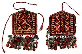 Pair of Yomud Turkmen Dizlyks/Ceremonial Camel Knee Covers