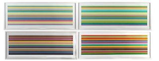 Kenneth Noland (American, 1924-2010) Quartet I-IV, 2001, Set of four Iris Prints with varnish,