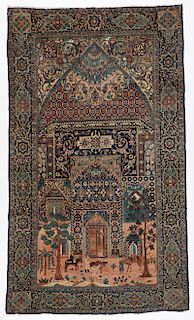 Antique Kerman Pictorial Rug, Persia 