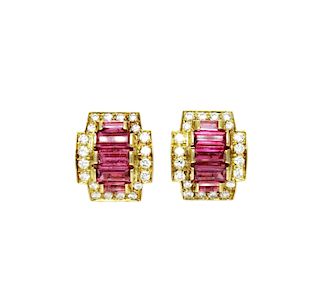 G. Petochi 18k Gold Clip Earrings Over 4.20TCW Diamond