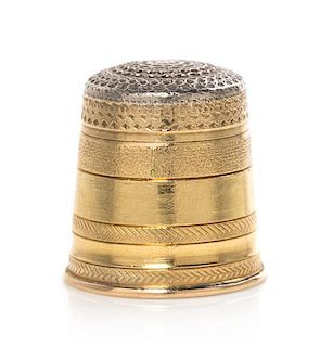 A Spanish Gold Thimble, Height 7/8 inch.